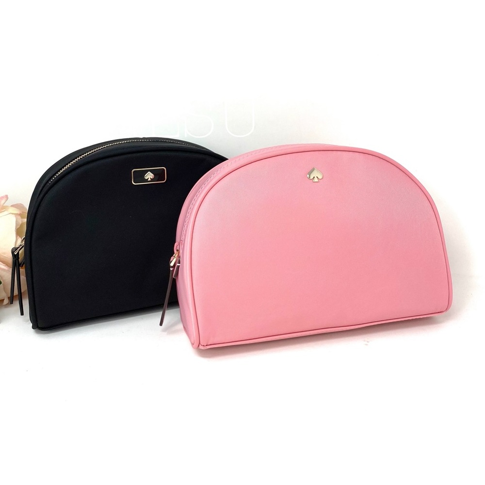 Kate ♠️Spade Medium Dome Cosmetic Canvas Bag Black - Picture 7 of 7